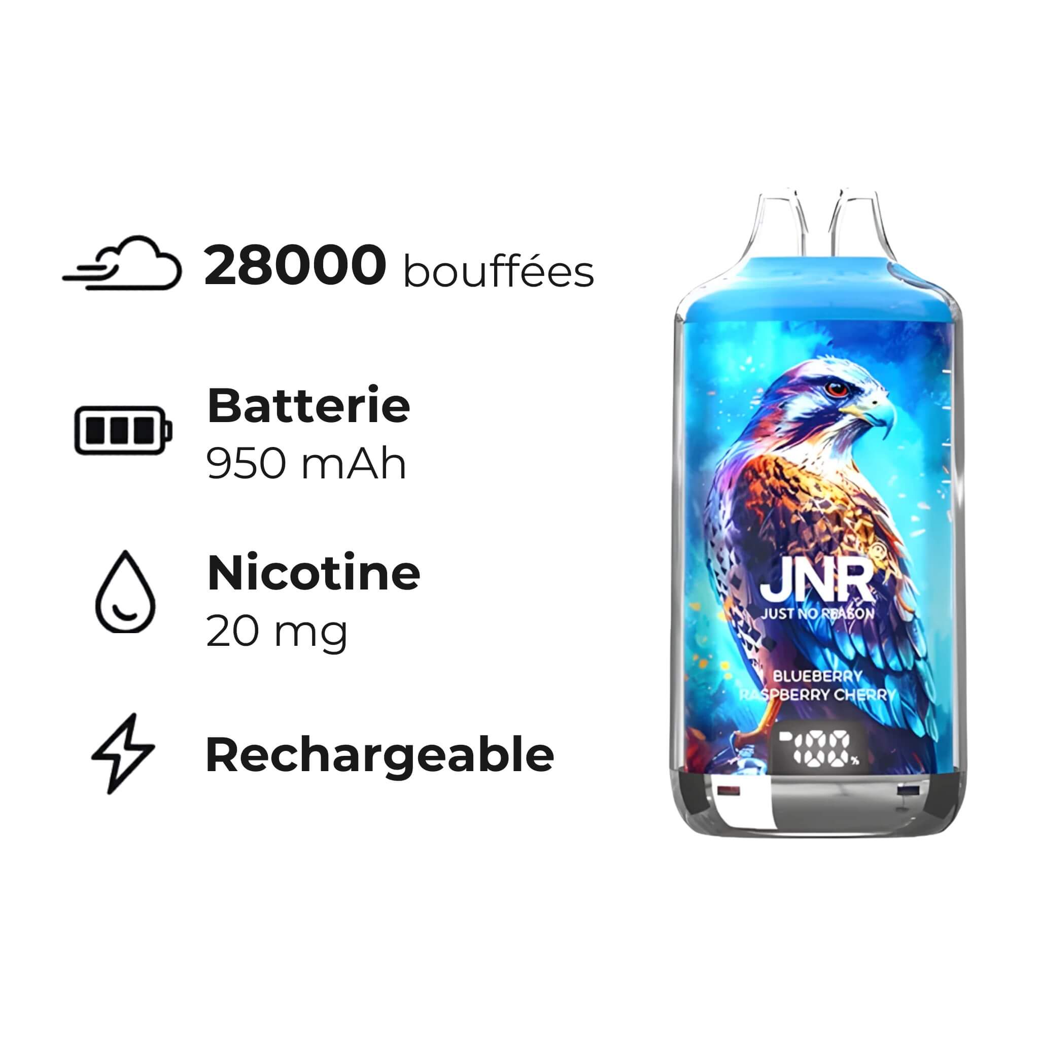 Puff JNR Falcon 28K - Blueberry Raspberry Cherry